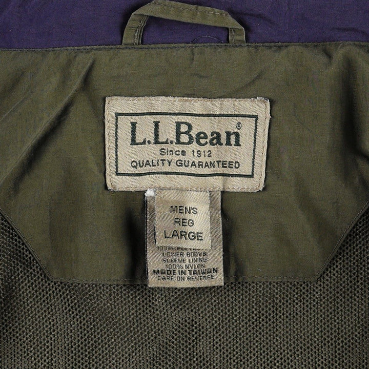 90s-00'S LLBean Nylon Jacket, Men's Size L Nylon Khaki type Vintage Second Hand