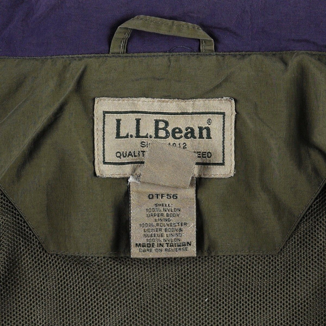 90s-00'S LLBean Nylon Jacket, Men's Size L Nylon Khaki type Vintage Second Hand