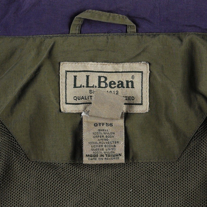 90s-00'S LLBean Nylon Jacket, Men's Size L Nylon Khaki type Vintage Second Hand