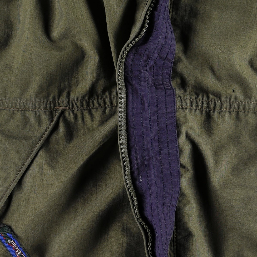 90s-00'S LLBean Nylon Jacket, Men's Size L Nylon Khaki type Vintage Second Hand
