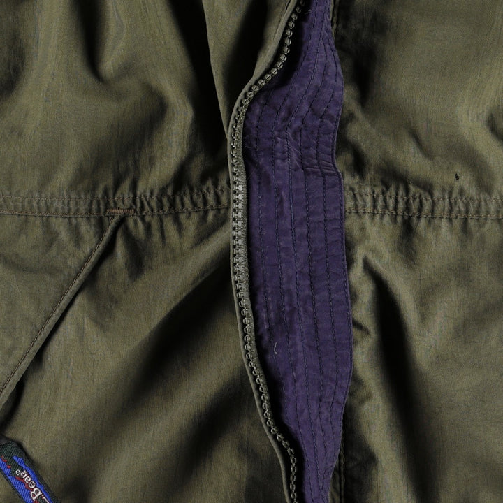 90s-00'S LLBean Nylon Jacket, Men's Size L Nylon Khaki type Vintage Second Hand