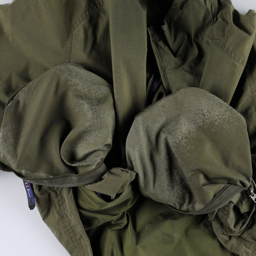 90s-00'S LLBean Nylon Jacket, Men's Size L Nylon Khaki type Vintage Second Hand