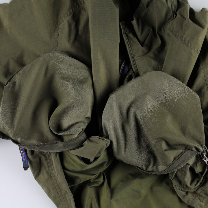 90s-00'S LLBean Nylon Jacket, Men's Size L Nylon Khaki type Vintage Second Hand