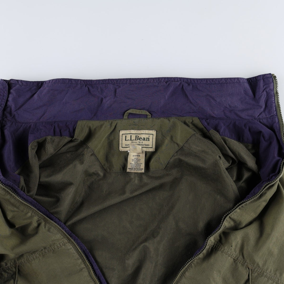 90s-00'S LLBean Nylon Jacket, Men's Size L Nylon Khaki type Vintage Second Hand