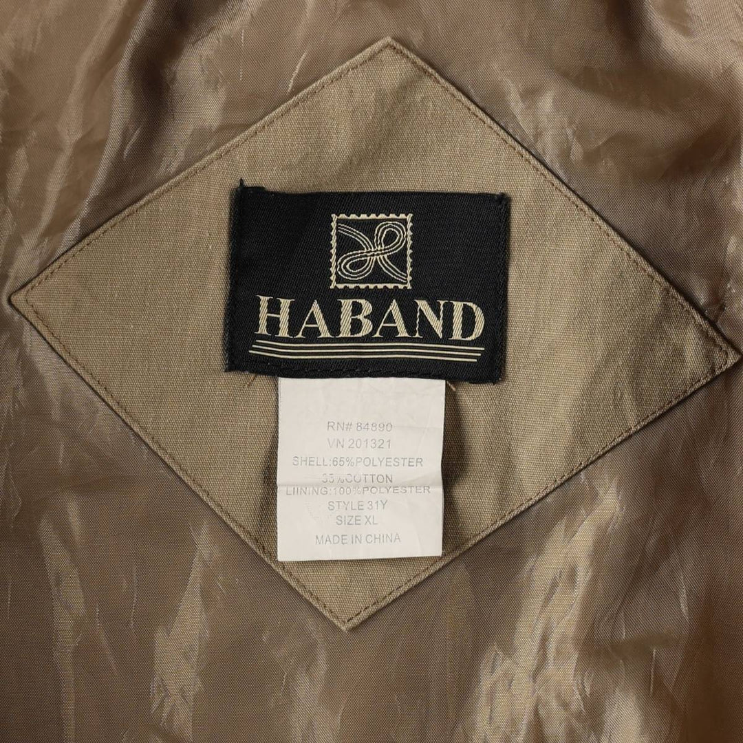 90s-00'S HABAND Derby Jacket, Cup Shoulder, Men's, Size XL, Vintage polyester Beige type Vintage Second Hand