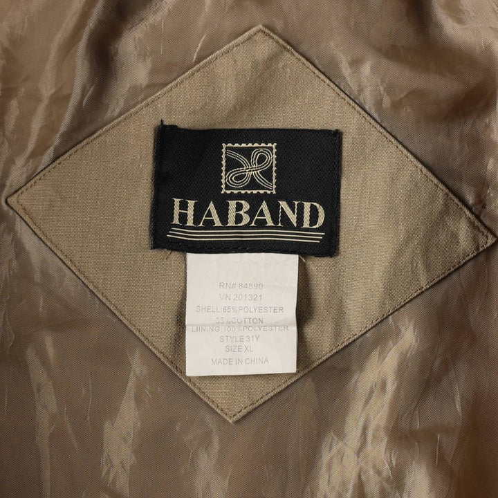 90s-00'S HABAND Derby Jacket, Cup Shoulder, Men's, Size XL, Vintage polyester Beige type Vintage Second Hand