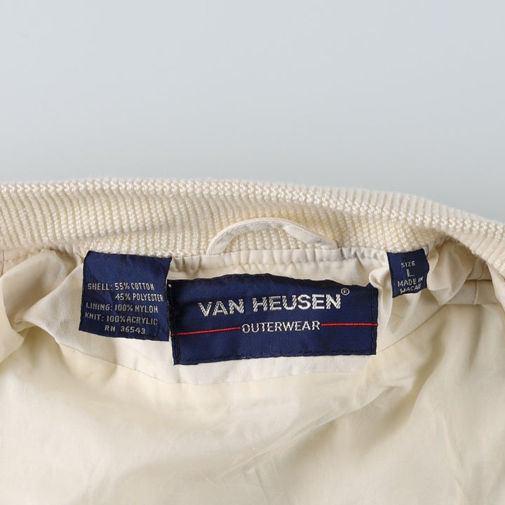 1980'S Van Heusen Derby Jacket, Cup Shoulder Jacket, Men's Size L (approx.), Vintage cotton ivory Vintage Second Hand
