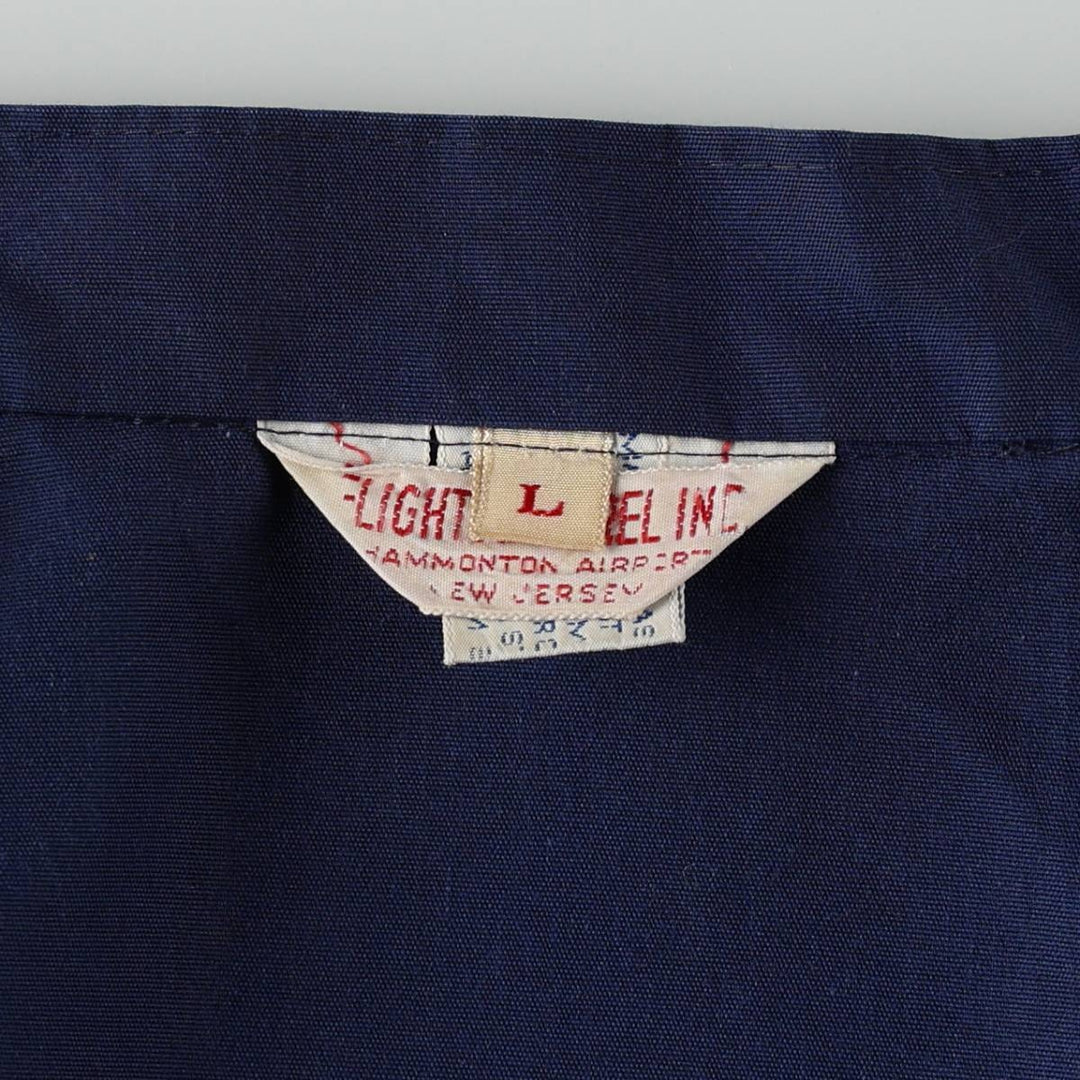 1960s-era FLIGHT APPAREL IND Piper Aircraft Tricolor Zip-Up Jacket, Men's Size L (approx.), Vintage unclear red type Vintage Second Hand