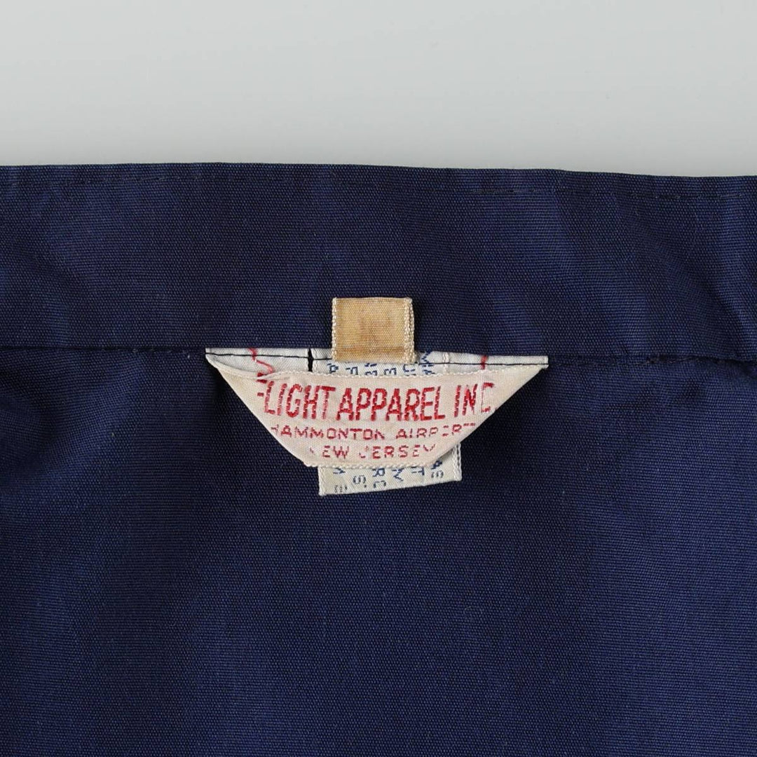 1960s-era FLIGHT APPAREL IND Piper Aircraft Tricolor Zip-Up Jacket, Men's Size L (approx.), Vintage unclear red type Vintage Second Hand