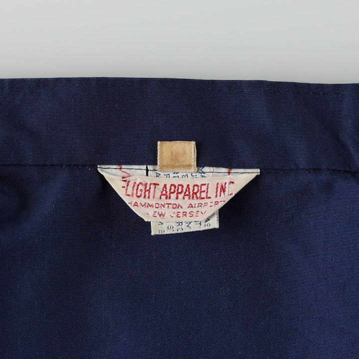 1960s-era FLIGHT APPAREL IND Piper Aircraft Tricolor Zip-Up Jacket, Men's Size L (approx.), Vintage unclear red type Vintage Second Hand