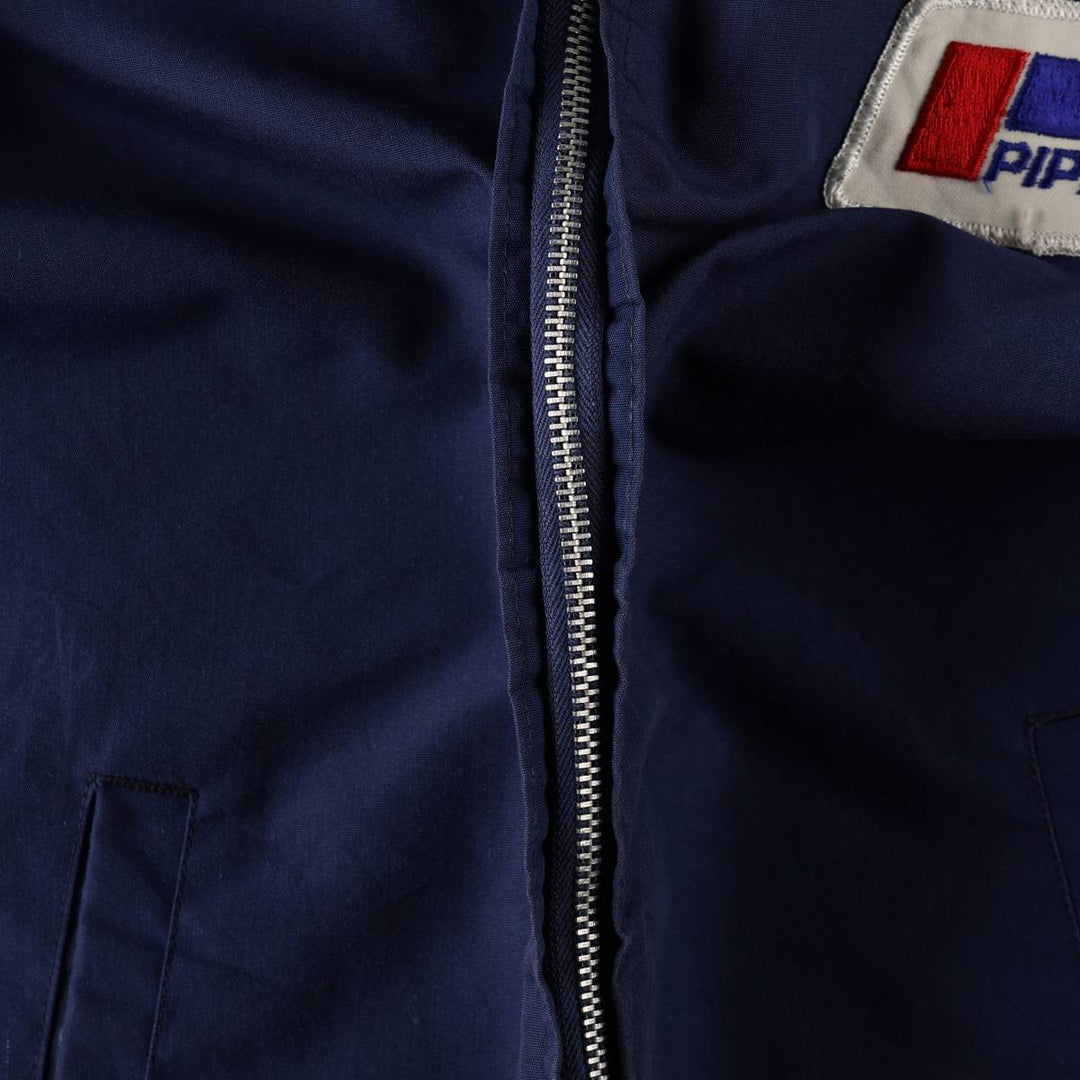 1960s-era FLIGHT APPAREL IND Piper Aircraft Tricolor Zip-Up Jacket, Men's Size L (approx.), Vintage unclear red type Vintage Second Hand