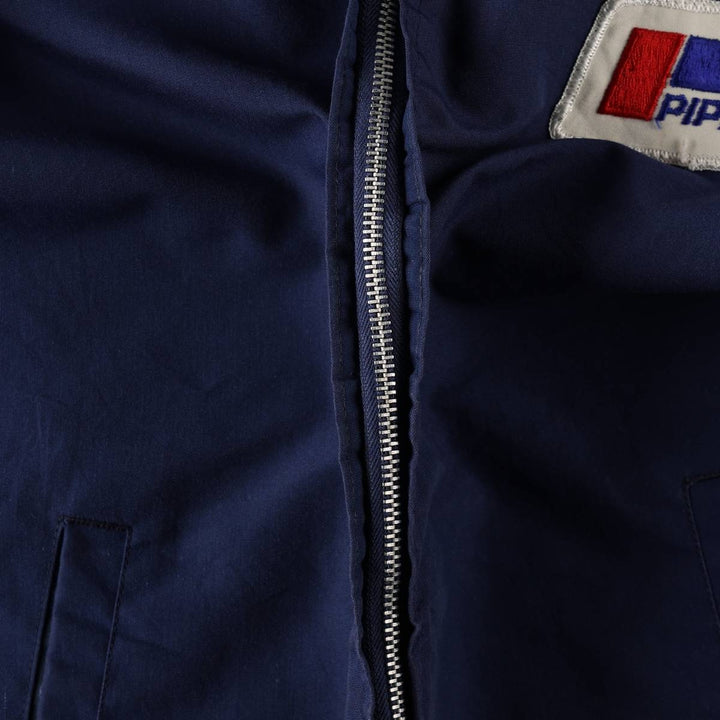 1960s-era FLIGHT APPAREL IND Piper Aircraft Tricolor Zip-Up Jacket, Men's Size L (approx.), Vintage unclear red type Vintage Second Hand