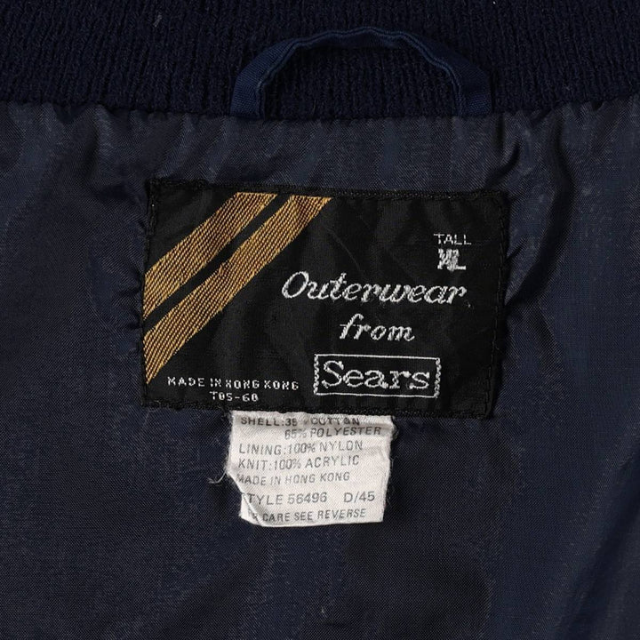 1970'S Sears Derby Jacket Cup Shoulder Jacket Men's XL equivalent Vintage cotton navy blue type Vintage Second Hand