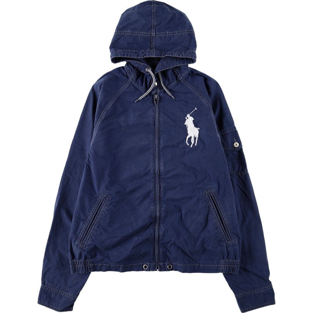 Ralph Lauren POLO by Ralph Lauren Big Pony Cotton Hoodie, Men's Size M (approx.) cotton navy blue type Vintage Second Hand