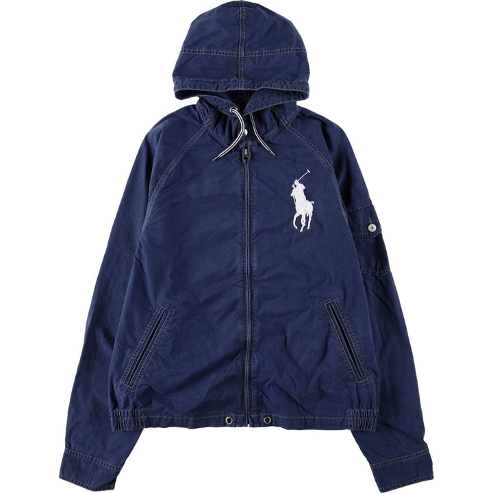 Ralph Lauren POLO by Ralph Lauren Big Pony Cotton Hoodie, Men's Size M (approx.) cotton navy blue type Vintage Second Hand