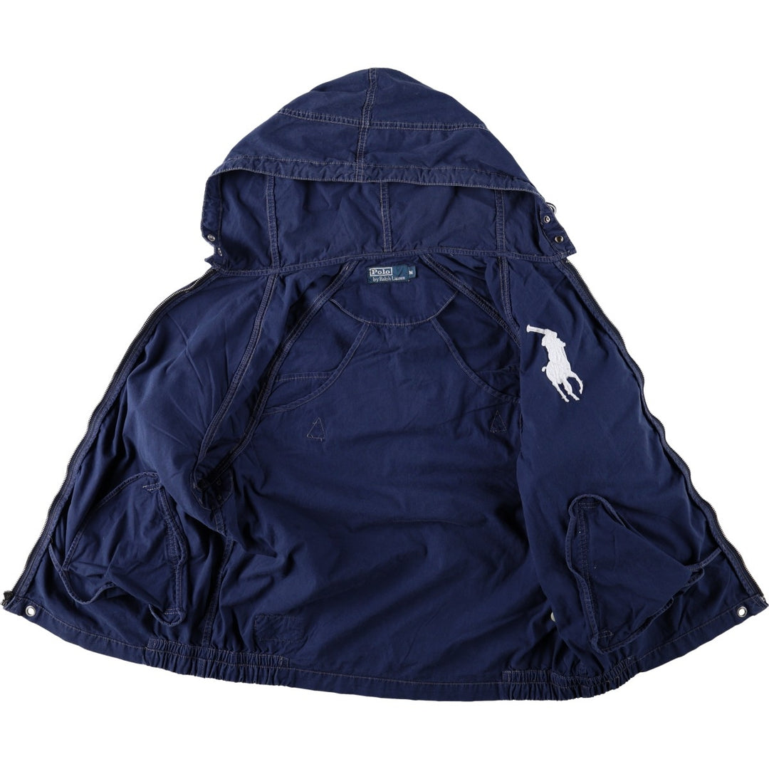 Ralph Lauren POLO by Ralph Lauren Big Pony Cotton Hoodie, Men's Size M (approx.) cotton navy blue type Vintage Second Hand