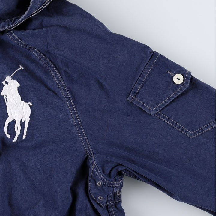 Ralph Lauren POLO by Ralph Lauren Big Pony Cotton Hoodie, Men's Size M (approx.) cotton navy blue type Vintage Second Hand