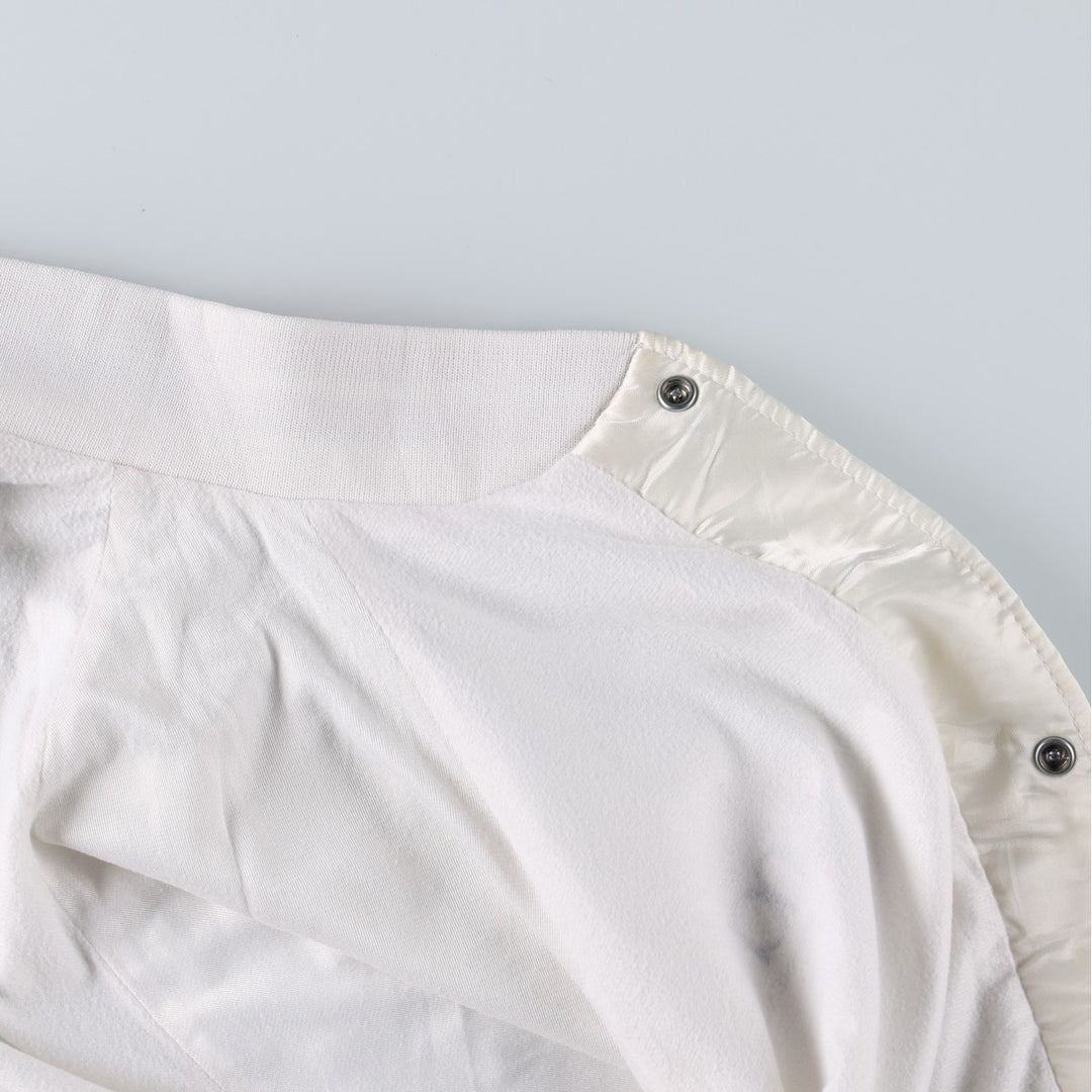 80s-era Dunbrook Pla-Jac varsity jacket, award jacket, made in USA, men's size XL equivalent, vintage. Nylon white type Vintage Second Hand
