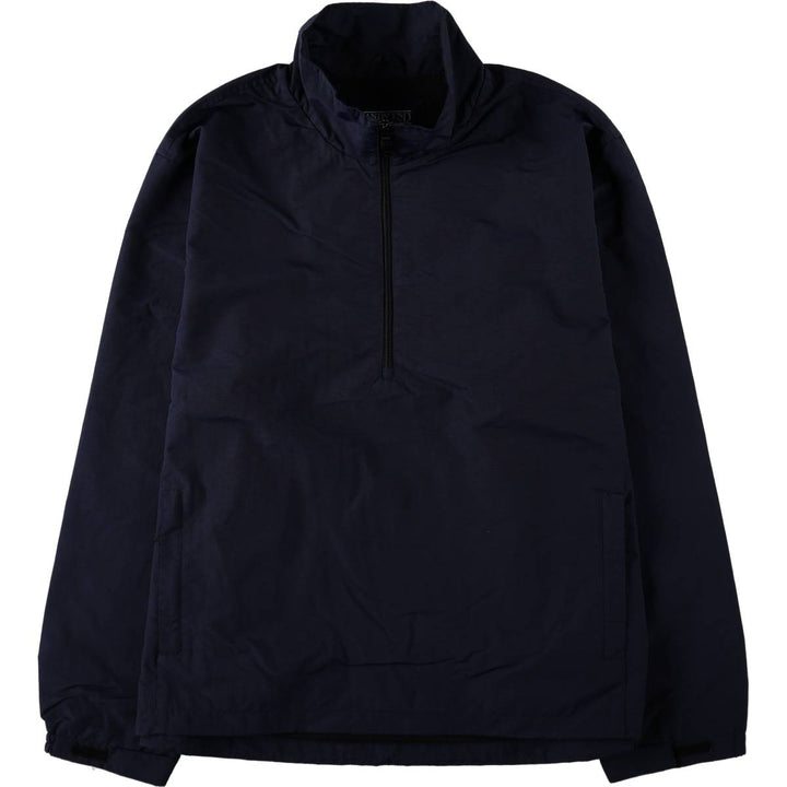 80s-90'S Lands' End Half-Zip Nylon Pullover, Men's Size XL (Equivalent), Vintage Nylon navy blue type Vintage Second Hand