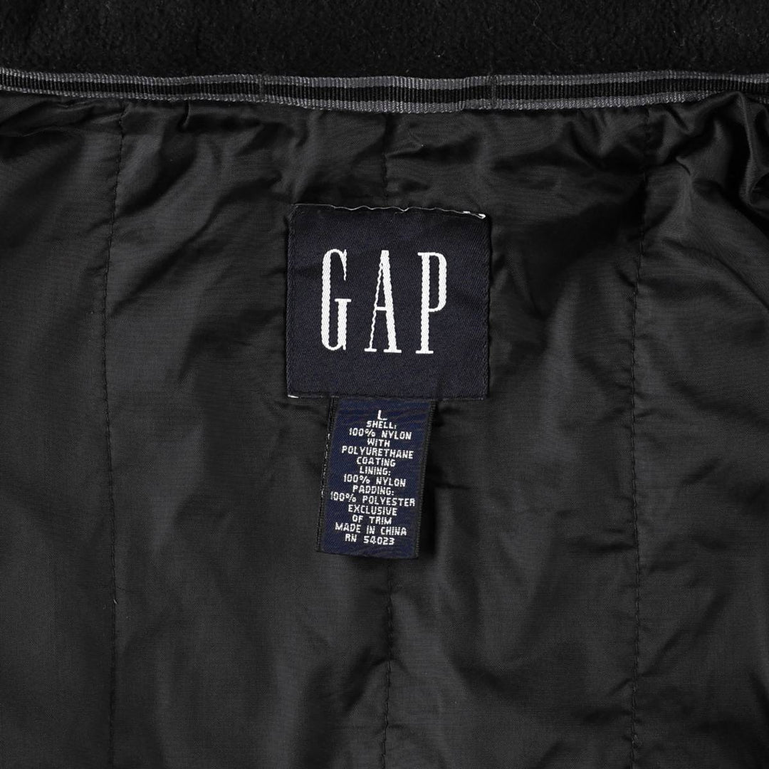 90s-00'S GAP (Old GAP) Padded Nylon Jacket, Men's Size L (Equivalent), Vintage Polyurethane Coated Nylon black type Vintage Second Hand