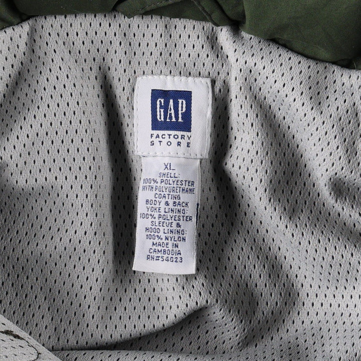 2000'S GAP Anorak Jacket, Men's Size XL polyester Khaki type Vintage Second Hand
