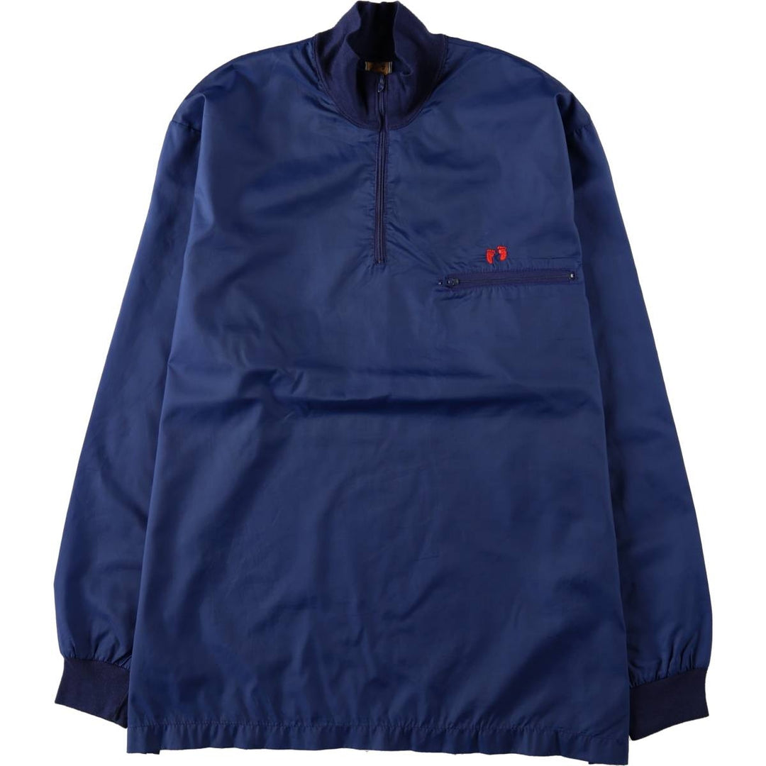 90'S HANG TEN Half-Zip Nylon Pullover, Men's Size M (Equivalent), Vintage unclear navy blue type Vintage Second Hand