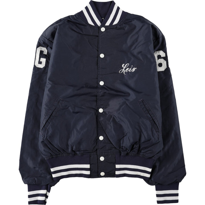 80s-90'S MAPLE College Varsity Jacket Award Jacket Made in USA Men's Size M unclear navy blue type Vintage Second Hand