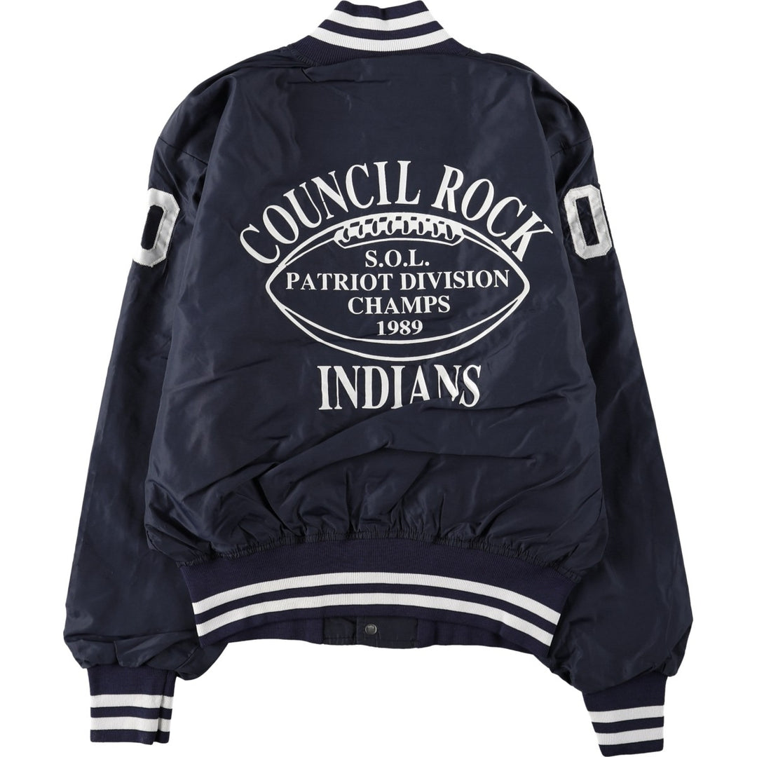80s-90'S MAPLE College Varsity Jacket Award Jacket Made in USA Men's Size M unclear navy blue type Vintage Second Hand