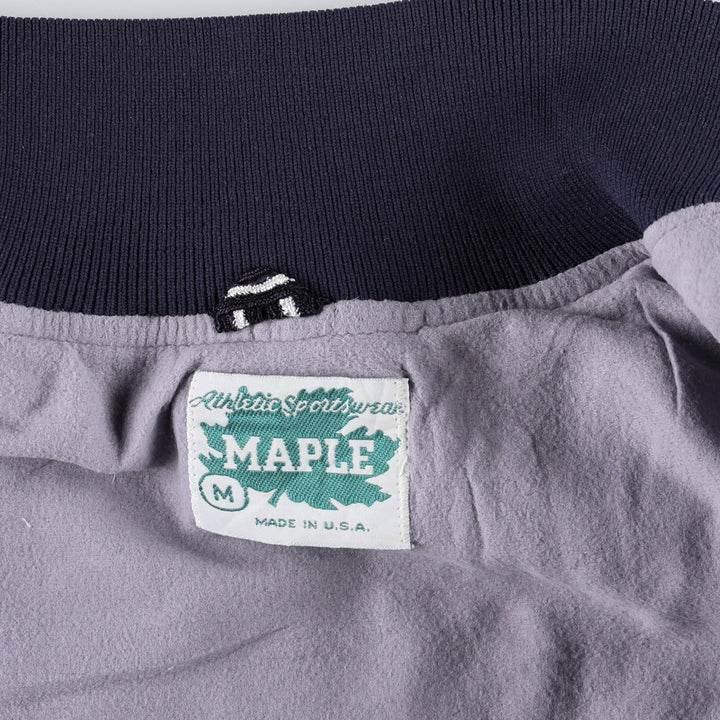 80s-90'S MAPLE College Varsity Jacket Award Jacket Made in USA Men's Size M unclear navy blue type Vintage Second Hand