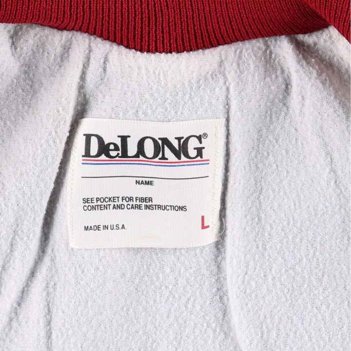 80'S DeLONG College Varsity Jacket Award Jacket Made in USA Men's Size L (Equivalent) Vintage polyester black type Vintage Second Hand