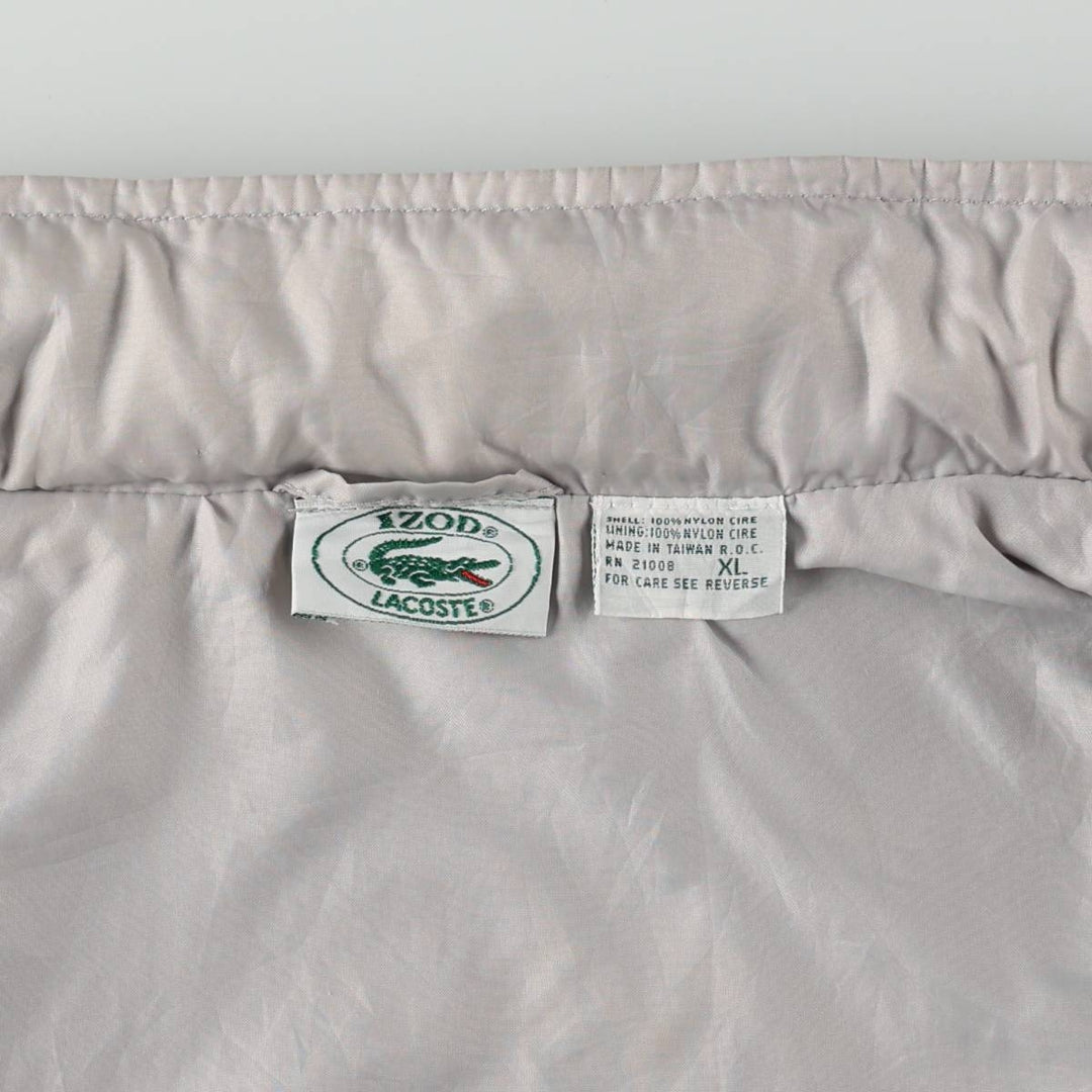 80s-90'S Lacoste IZOD Nylon Jacket, Men's Size XL (approx.), Vintage Nylon gray type Vintage Second Hand