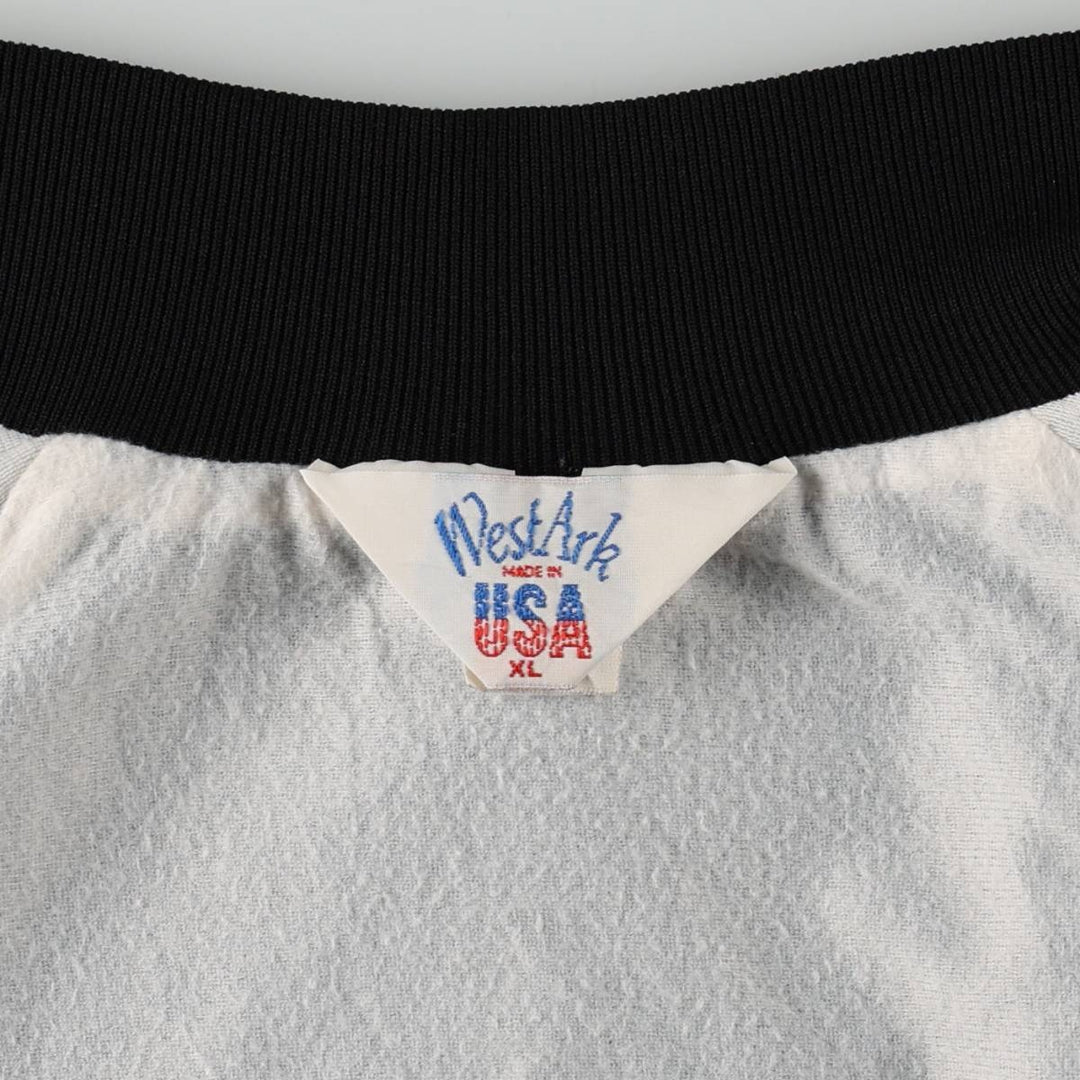 80s-90'S WestArk Varsity Jacket/Award Jacket, Made in USA, Men's XL equivalent, Vintage polyester black type Vintage Second Hand