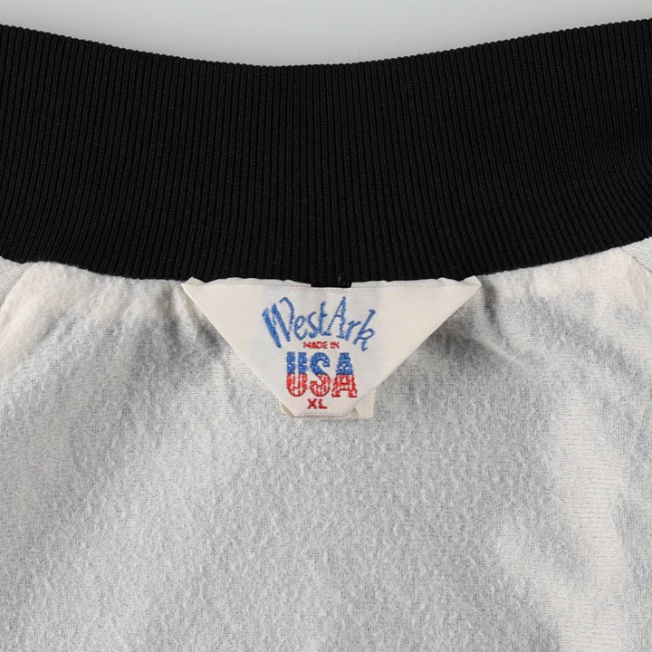 80s-90'S WestArk Varsity Jacket/Award Jacket, Made in USA, Men's XL equivalent, Vintage polyester black type Vintage Second Hand