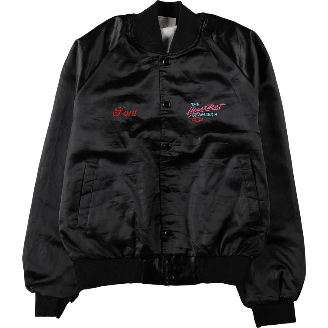 ~90'S AUBURN Nylon Stadium Jacket Award Jacket Varsity Jacket Made in USA Men's Size S (Equivalent) Vintage Nylon black type Vintage Second Hand