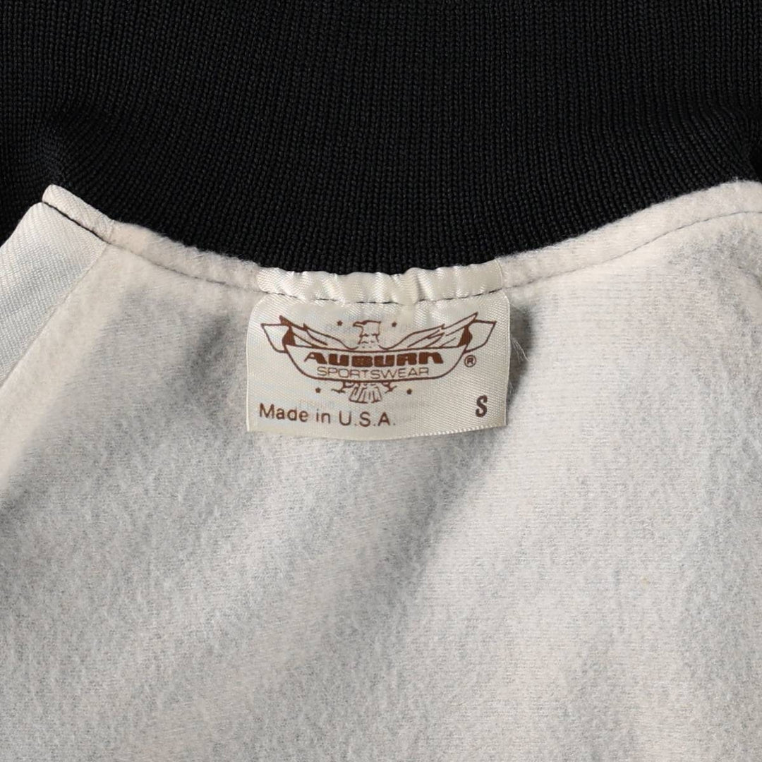~90'S AUBURN Nylon Stadium Jacket Award Jacket Varsity Jacket Made in USA Men's Size S (Equivalent) Vintage Nylon black type Vintage Second Hand
