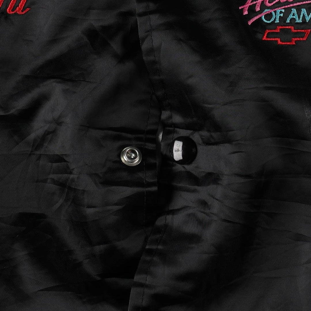 ~90'S AUBURN Nylon Stadium Jacket Award Jacket Varsity Jacket Made in USA Men's Size S (Equivalent) Vintage Nylon black type Vintage Second Hand