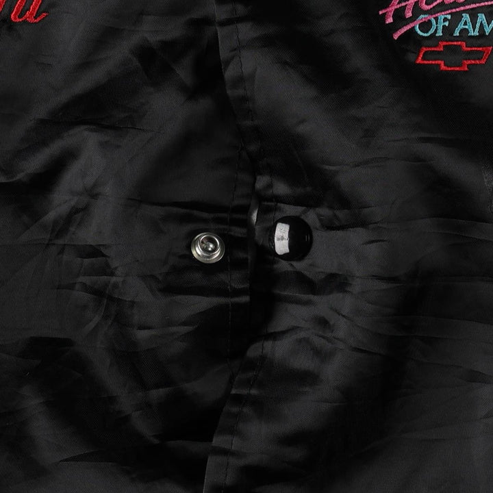 ~90'S AUBURN Nylon Stadium Jacket Award Jacket Varsity Jacket Made in USA Men's Size S (Equivalent) Vintage Nylon black type Vintage Second Hand