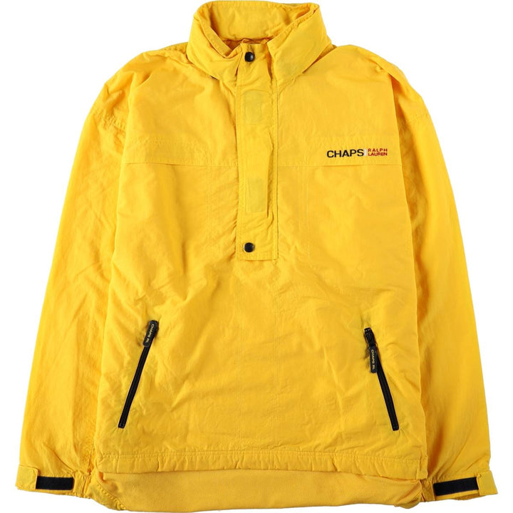 Ralph Lauren CHAPS Half-Zip Nylon Pullover, Men's Size XL (approx.) Nylon yellow type Vintage Second Hand