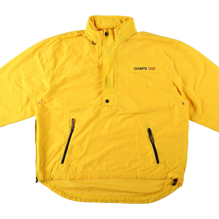 Ralph Lauren CHAPS Half-Zip Nylon Pullover, Men's Size XL (approx.) Nylon yellow type Vintage Second Hand