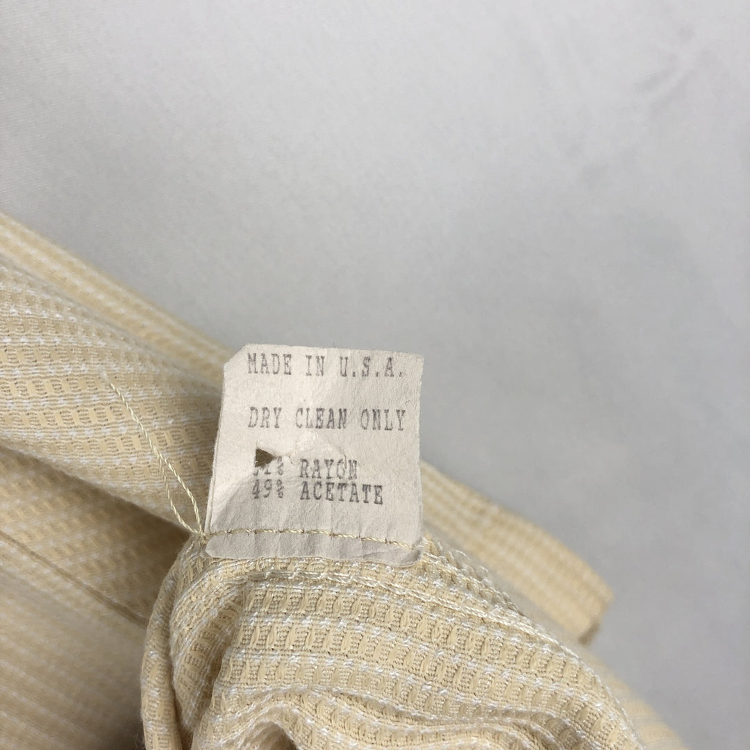 smash Stripe Pattern Short-Sleeve Open Collar Acetate x Rayon Shirt, Made in USA, Men's XL Equivalent Rayon yellow type Vintage Second Hand