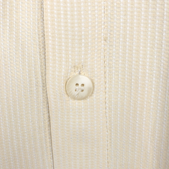 smash Stripe Pattern Short-Sleeve Open Collar Acetate x Rayon Shirt, Made in USA, Men's XL Equivalent Rayon yellow type Vintage Second Hand