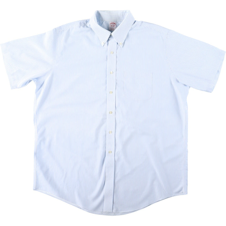 Brooks Brothers Est. 1818 Short Sleeve Button-Down Striped Shirt, Men's Size XL cotton white type Vintage Second Hand