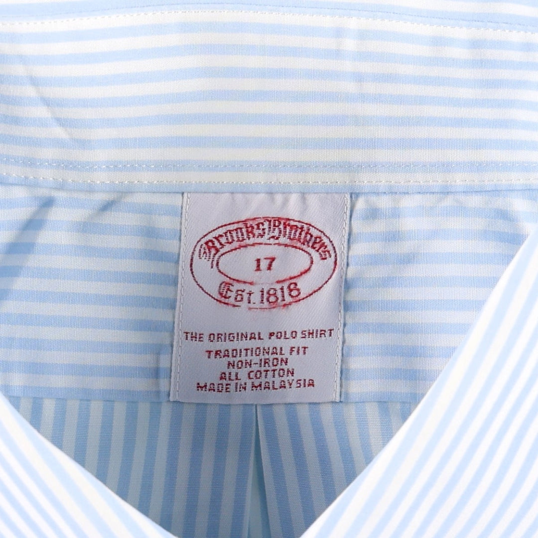 Brooks Brothers Est. 1818 Short Sleeve Button-Down Striped Shirt, Men's Size XL cotton white type Vintage Second Hand