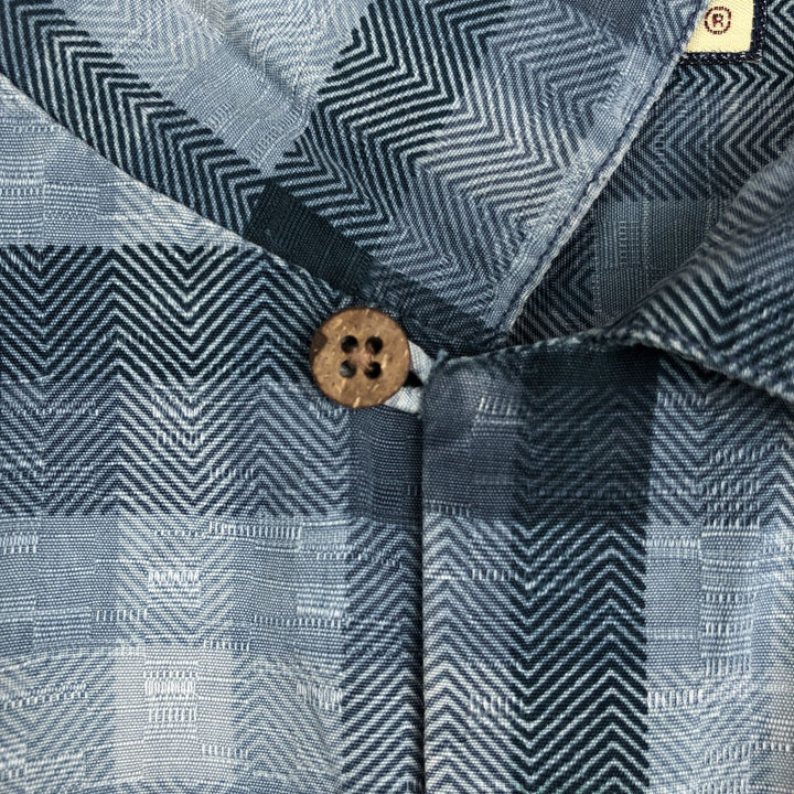 Tommy Bahama short sleeve open collar silk shirt, box shirt, men's XL size silk Blue type light blue Vintage Second Hand