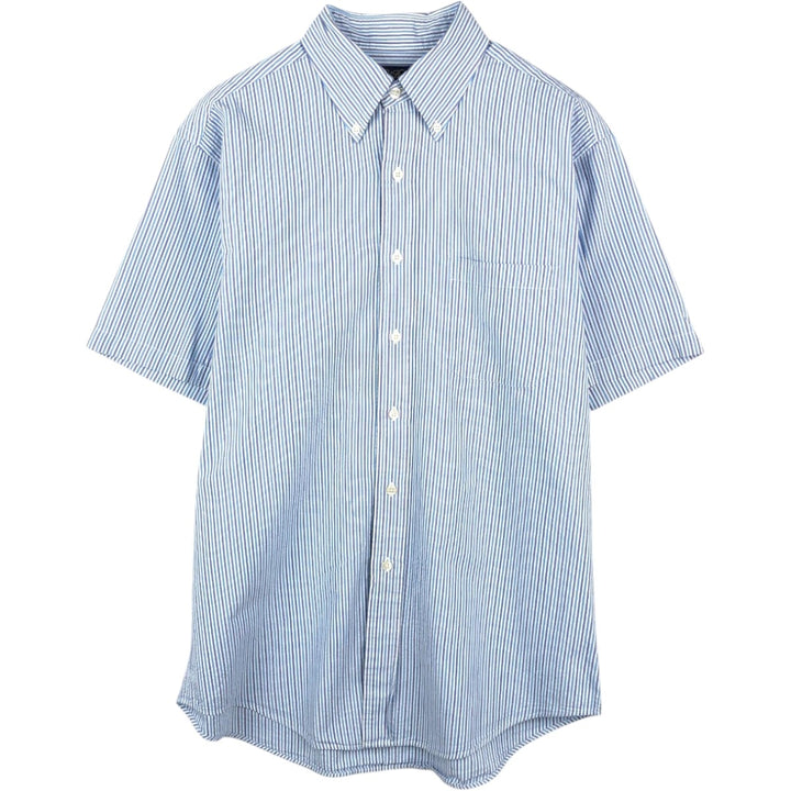 Brooks Brothers Est.1818 Short Sleeve Button-Down Striped Shirt, Men's M cotton white type Vintage Second Hand