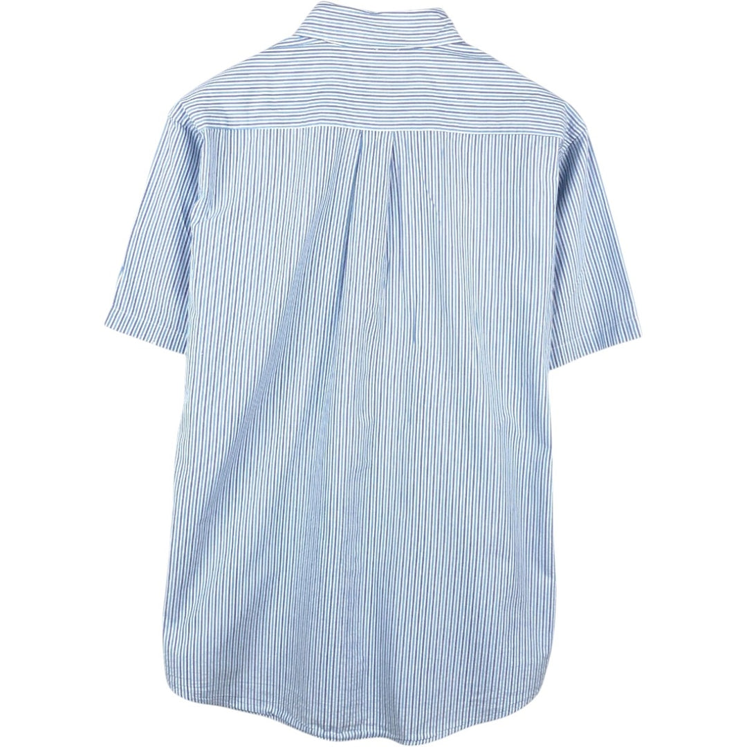 Brooks Brothers Est.1818 Short Sleeve Button-Down Striped Shirt, Men's M cotton white type Vintage Second Hand