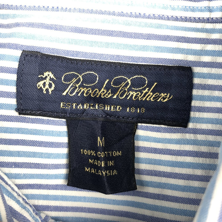 Brooks Brothers Est.1818 Short Sleeve Button-Down Striped Shirt, Men's M cotton white type Vintage Second Hand