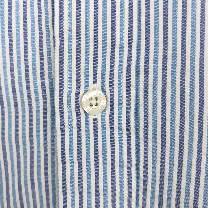 Brooks Brothers Est.1818 Short Sleeve Button-Down Striped Shirt, Men's M cotton white type Vintage Second Hand
