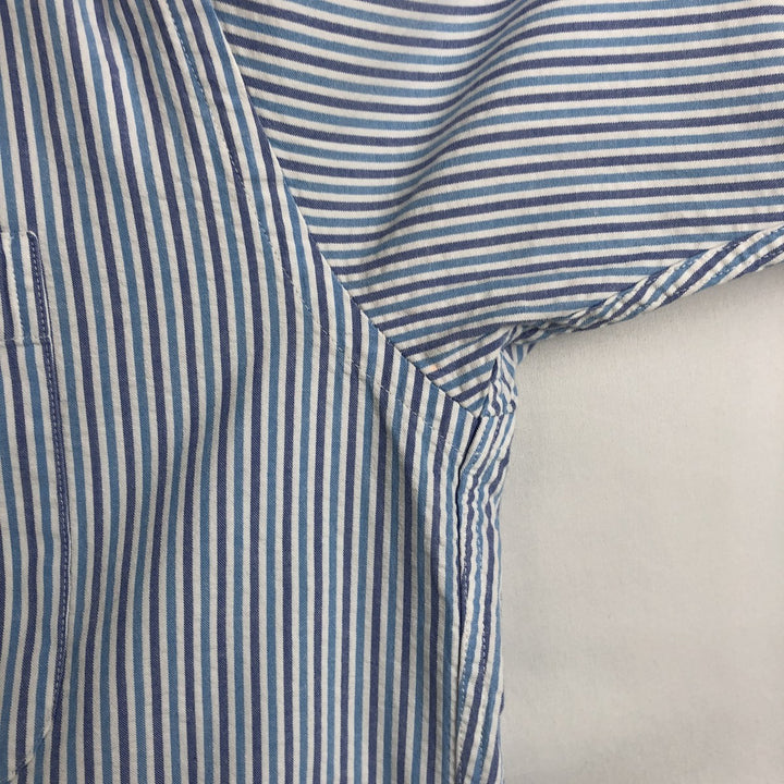 Brooks Brothers Est.1818 Short Sleeve Button-Down Striped Shirt, Men's M cotton white type Vintage Second Hand