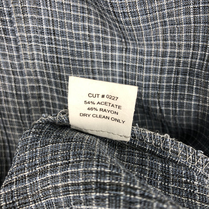 SOWEAR FUSION Check Pattern Short-Sleeve Open Collar Acetate x Rayon Box Shirt Made in USA Men's Size M acetate blue type Vintage Second Hand